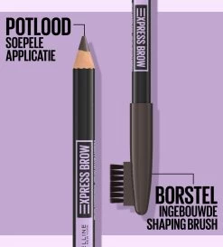 Maybelline New York - Express Brow Shaping Pencil - 05 Deep Brown - Bruin Wenkbrauwpotlood En Borstel -Beauty Verkoop 1086x1200 4