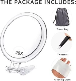 5 Inch, 20x Vergrotende Spiegel, Tweezijdige Spiegel, 20X/1x Vergroting, Opvouwbare Make-upspiegel Met Handheld/standaard, Gebruik Voor Make-up Toepassing, Pincet, En Mee-eter/smetverwijdering. (zilver) 15 5 Inch, 20x Vergrotende Spiegel, Tweezijdige Spiegel, 20X/1x Vergroting, Opvouwbare Make-upspiegel Met Handheld/standaard, Gebruik Voor Make-up Toepassing, Pincet, En Mee-eter/smetverwijdering. (zilver) -Beauty Verkoop 1125x1200 3
