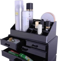 Confibel XXL Acryl Make-up Cosmetica Organizer - Verstelbare Lades - Sieraden/Make-up/Cosmetica Organizer - 11 Compartimenten - Zwart 21 Confibel XXL Acryl Make-up Cosmetica Organizer - Verstelbare Lades - Sieraden/Make-up/Cosmetica Organizer - 11 Compartimenten - Zwart -Beauty Verkoop 1150x1200 3