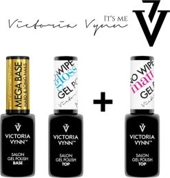 Victoria Vynn 3 Pack - Bestseller Musthaves - Mega Base Clear - Top Matt No Wipe - Top Gloss No Wipe - Super Aanbieding - In Luxe Verpakking