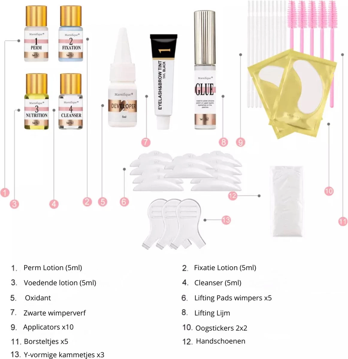 Marnifique® - Professional Lash Lift Kit - Wimper Lift - Inclusief Zwarte Wimperverf - Wimperlifting Set - Brow Lamination - Starterkit - Voor Professioneel Gebruik 8 Marnifique® - Professional Lash Lift Kit - Wimper Lift - Inclusief Zwarte Wimperverf - Wimperlifting Set - Brow Lamination - Starterkit - Voor Professioneel Gebruik - Afbeelding 6