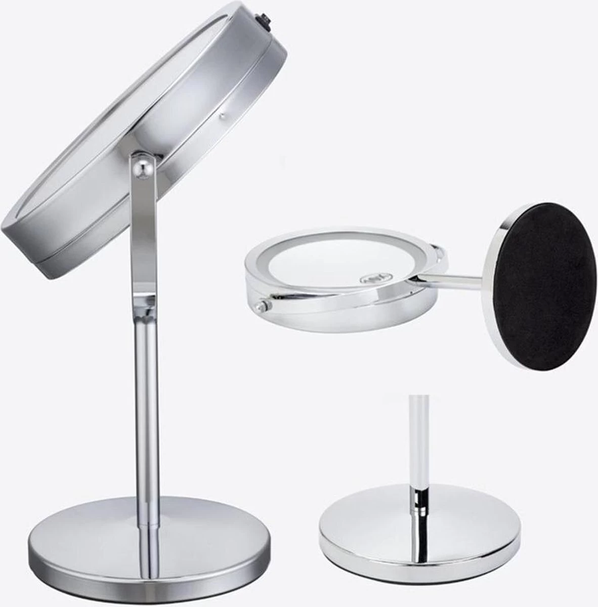 A&K Make Up Spiegel Met Ringverlichting | LED Verlichting | Scheerspiegel - Zilver 9 A&K Make Up Spiegel Met Ringverlichting | LED Verlichting | Scheerspiegel - Zilver - Afbeelding 7