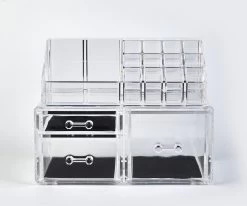Wowup Makeup Organizer | Cosmetica Houder | Makeup Doos | Transparant | Tweedelig | Sieradendoos | Nagellak Opberger | Makeup Opberger | Lippenstift Opberger | Lippenstift Organizer -Beauty Verkoop 1200x1001