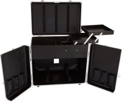 Pedicure Koffer / Trolley - Professional Pedicure Cas- Zilver Streepmotief -Beauty Verkoop 1200x1009