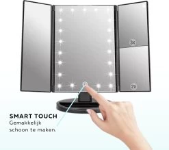 ECCEB Make-up Spiegel - LED Verlichting - Vergrootspiegel - Inklapbaar - 22 LED Lampjes - Draaibaar - Batterij & USB Oplaadbaar - Smart Touch -Beauty Verkoop 1200x1065