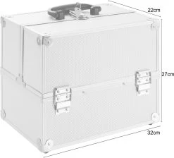 AREBOS Cosmetica Koffer - Beauty Case - Cosmetica Trolley - 15 L - Zilber 20 AREBOS Cosmetica Koffer - Beauty Case - Cosmetica Trolley - 15 L - Zilber -Beauty Verkoop 1200x1088 2