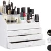 Relaxdays Make-up Organizer Klein - Stapelbaar - Sieradendoosje - Cosmetica - Opbergbox - Wit -Beauty Verkoop 1200x1095 2