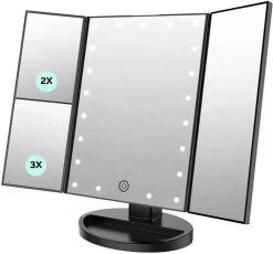 ECCEB Make-up Spiegel - LED Verlichting - Vergrootspiegel - Inklapbaar - 22 LED Lampjes - Draaibaar - Batterij & USB Oplaadbaar - Smart Touch -Beauty Verkoop 1200x1116 3