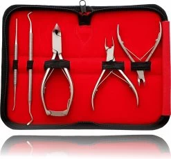 Sunglow Pedicure En Manicure Set - 5-delige Nagelset | Praktische Nagelverzorgingsset Voor Mannen En Vrouwen Met Nagelkoffer - Roestvrijstalen Podologenset