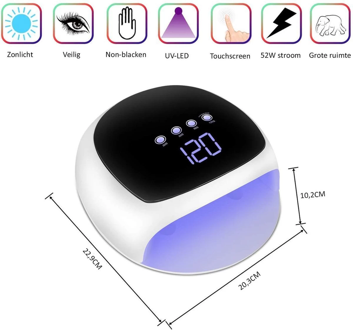 YiKo - Hoge Kwaliteit UV LED Lamp Nagels - Nageldroger - UV Lamp Gelnagels - Nageldrogers - 52W Nagellamp - Nagelverharder - Gel Nagellak - Nagellak Droger 4 YiKo - Hoge Kwaliteit UV LED Lamp Nagels - Nageldroger - UV Lamp Gelnagels - Nageldrogers - 52W Nagellamp - Nagelverharder - Gel Nagellak - Nagellak Droger - Afbeelding 2