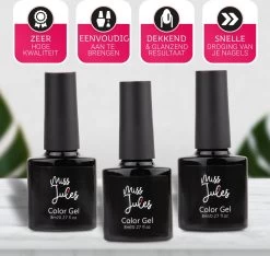 Miss Jules - Complete Gellak Starterspakket - Kleur Nude Roze Glitter - Glanzend & Dekkend Resultaat - Inclusief UV/LED Lamp & Instructievideo (NL) -Beauty Verkoop 1200x1138