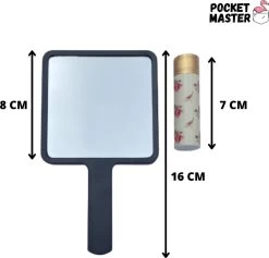 PocketMaster® Make-Up Spiegel / Handspiegel Met Handvat - Zwart - Klein - Compact - Handzaam - 8,0 X 8,0 Cm Spiegeloppervlak -Beauty Verkoop 1200x1149 2