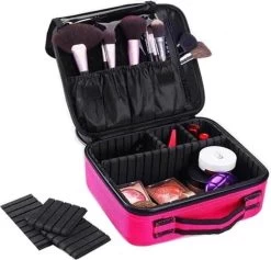 Cosmetica Koffer - Make-up Koffer Met Verstelbare Vakken - Visagie En Nagelstyliste Beauty Koffer - 26x23x9CM - Roze -Beauty Verkoop 1200x1153 1