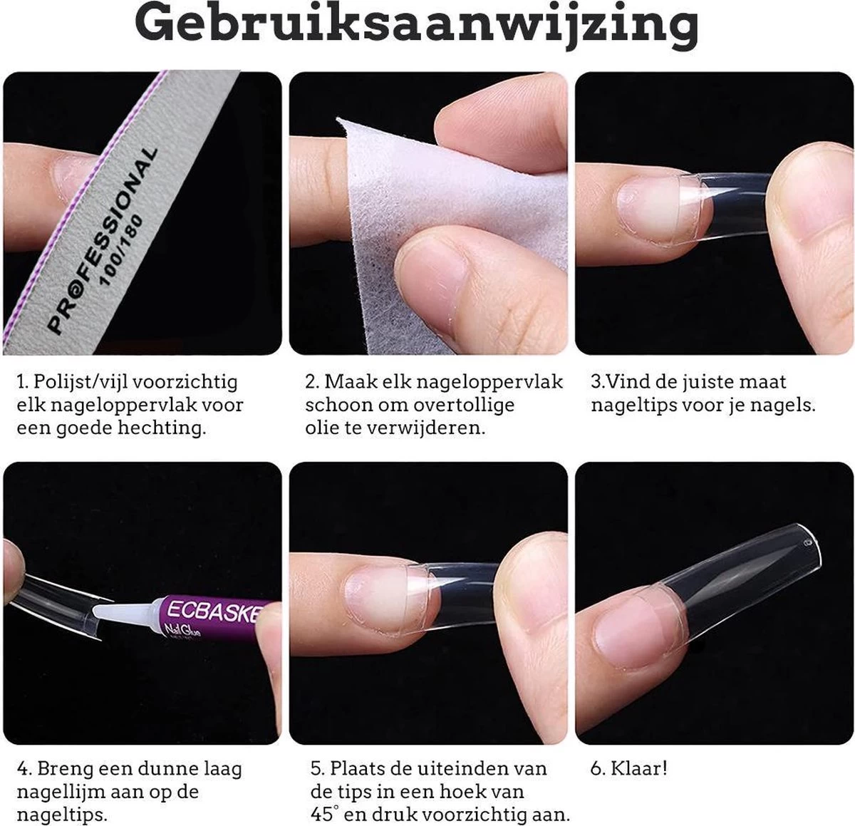 Nagel Tips Eldur - Kunstnagel Set 500 Stuks Transparant- Acryl En Gel - 500 Stuks - Gratis Verzending 5 Nagel Tips Eldur - Kunstnagel Set 500 Stuks Transparant- Acryl En Gel - 500 Stuks - Gratis Verzending - Afbeelding 3