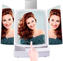 Merkloos Make-up Organizer Met Spiegel En LED Van METU-Online - Make Up Opberger - Make Up Spiegel Met Led Lamp - Makeup Opbergdoos - Make-up Spiegel Wit - Make Up Spiegel Met Verlichting En Usb - Make Up Koffer - Make Up Tafel - Make Up Organizer -Beauty Verkoop 1200x1161 1