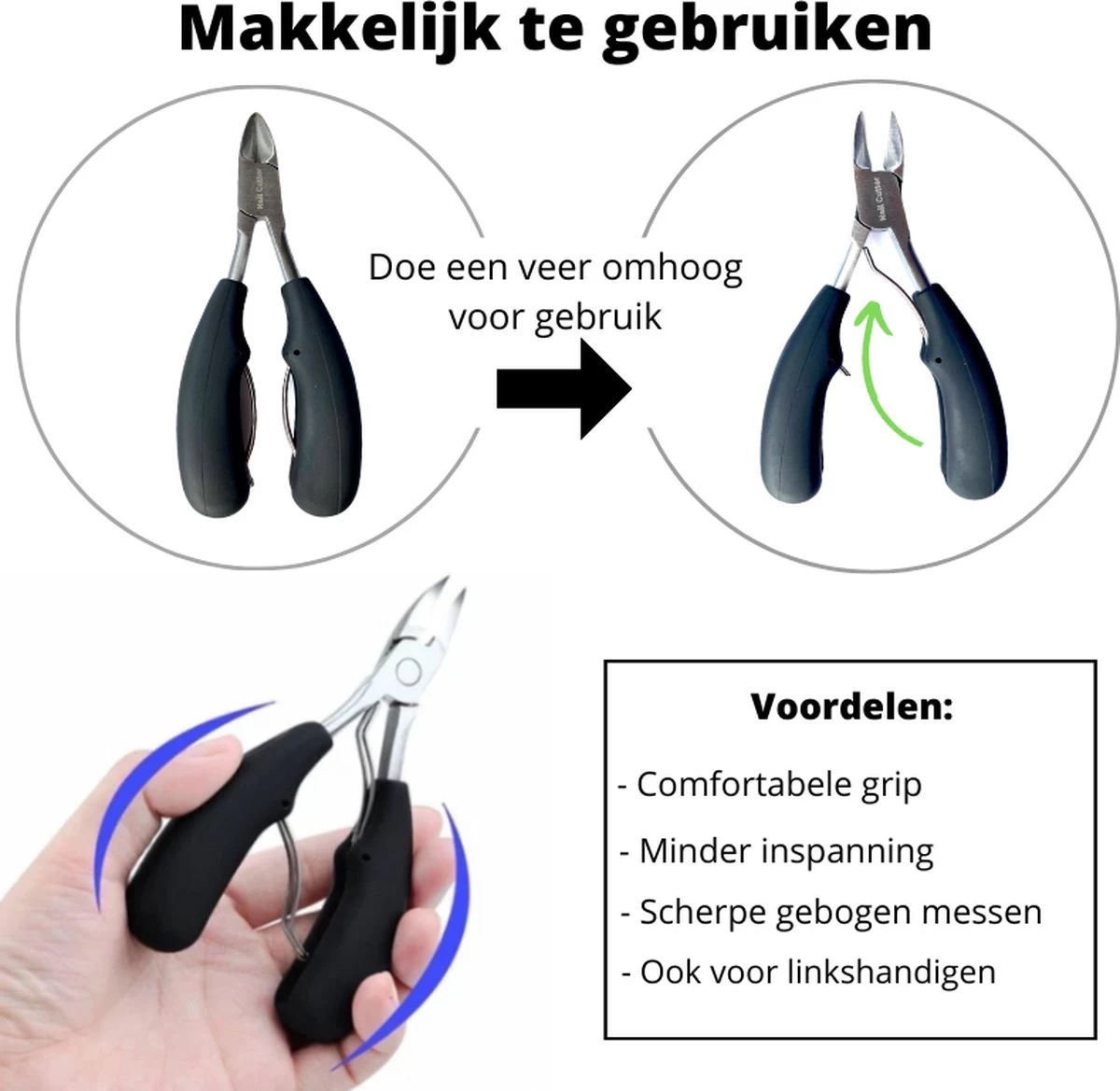 Merkloos Nageltang Voor Harde Teennagels - Manicureset Teennagelknipper - Teennagelschaar - Pedicure Set 4 Merkloos Nageltang Voor Harde Teennagels - Manicureset Teennagelknipper - Teennagelschaar - Pedicure Set - Afbeelding 2
