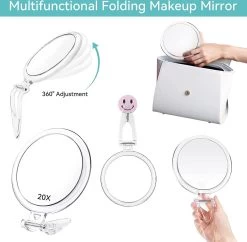 5 Inch, 20x Vergrotende Spiegel, Tweezijdige Spiegel, 20X/1x Vergroting, Opvouwbare Make-upspiegel Met Handheld/standaard, Gebruik Voor Make-up Toepassing, Pincet, En Mee-eter/smetverwijdering. (zilver) 12 5 Inch, 20x Vergrotende Spiegel, Tweezijdige Spiegel, 20X/1x Vergroting, Opvouwbare Make-upspiegel Met Handheld/standaard, Gebruik Voor Make-up Toepassing, Pincet, En Mee-eter/smetverwijdering. (zilver) -Beauty Verkoop 1200x1176 2