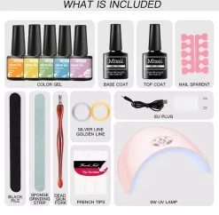 Mtssii - Gelnagel Kit - 5 ZOMER KLEUREN Gellak - Blauw, Groen, Oranje/nude, Geel En Lila- Starterkit - Manicure Set - 54 Watt UV Lamp - Gel Nagels -Beauty Verkoop 1200x1176 3