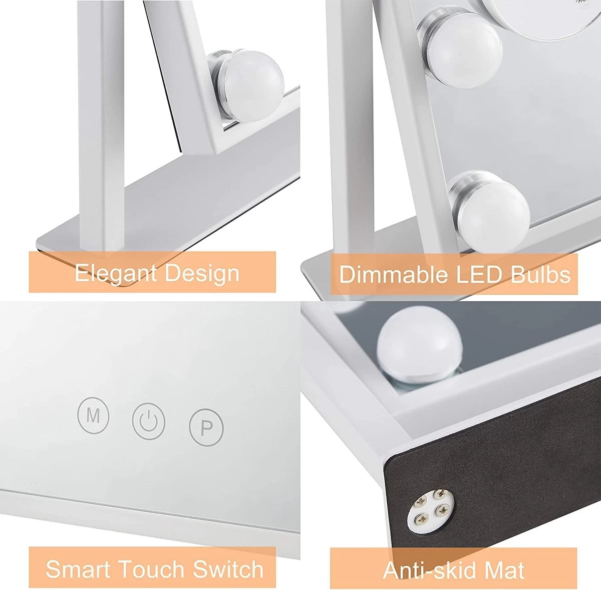 Bright Beauty Vanity Make Up Spiegel Met Verlichting - Zwart - Dimbaar Met Drie Lichtstanden 5 Bright Beauty Vanity Make Up Spiegel Met Verlichting - Zwart - Dimbaar Met Drie Lichtstanden - Afbeelding 3