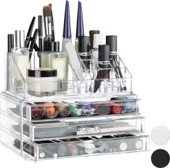 Relaxdays Make-up Organizer Klein - Stapelbaar - Sieradendoosje - Cosmetica - Opbergbox - Wit -Beauty Verkoop 1200x1185 5