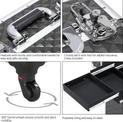 Monkey's Aluminium Kapperskoffer - Zwart - Beauty Case - Cosmeticakoffer - Make-upkoffer - Trolley - 360 Graden Wielen - 34 X 24 X 55.5 Cm -Beauty Verkoop 1200x1190 5