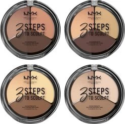 NYX Professional Makeup 3 Steps To Sculpt Face Sculpting Palette - Light 3STS02 - Highlighter En Contouring Make-up - 15 Gr -Beauty Verkoop 1200x1192
