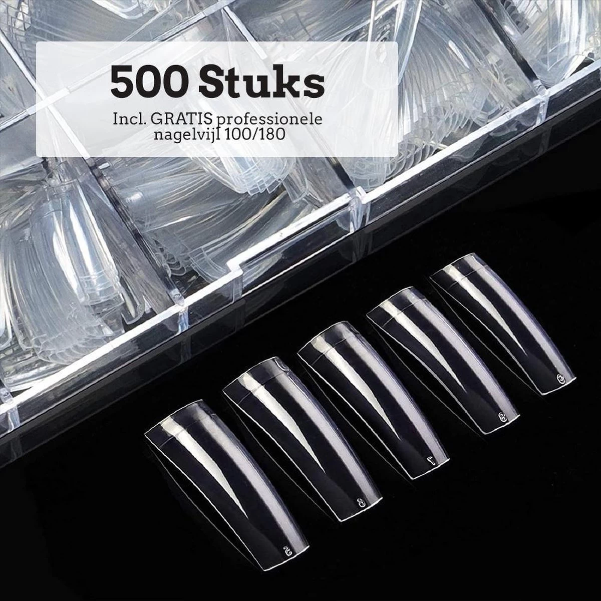 Nagel Tips Eldur - Kunstnagel Set 500 Stuks Transparant- Acryl En Gel - 500 Stuks - Gratis Verzending 3 Nagel Tips Eldur - Kunstnagel Set 500 Stuks Transparant- Acryl En Gel - 500 Stuks - Gratis Verzending