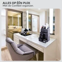 Confibel XXL Acryl Make-up Cosmetica Organizer - Verstelbare Lades - Sieraden/Make-up/Cosmetica Organizer - 11 Compartimenten - Zwart 20 Confibel XXL Acryl Make-up Cosmetica Organizer - Verstelbare Lades - Sieraden/Make-up/Cosmetica Organizer - 11 Compartimenten - Zwart -Beauty Verkoop 1200x1200 557