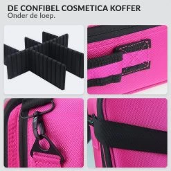 Cosmetica Koffer - Make-up Koffer Met Verstelbare Vakken - Visagie En Nagelstyliste Beauty Koffer - 26x23x9CM - Roze -Beauty Verkoop 1200x1200 566
