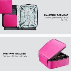 Cosmetica Koffer - Make-up Koffer Met Verstelbare Vakken - Visagie En Nagelstyliste Beauty Koffer - 26x23x9CM - Roze -Beauty Verkoop 1200x1200 567
