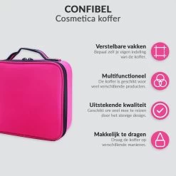 Cosmetica Koffer - Make-up Koffer Met Verstelbare Vakken - Visagie En Nagelstyliste Beauty Koffer - 26x23x9CM - Roze -Beauty Verkoop 1200x1200 569
