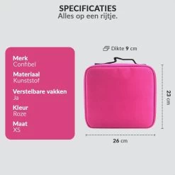 Cosmetica Koffer - Make-up Koffer Met Verstelbare Vakken - Visagie En Nagelstyliste Beauty Koffer - 26x23x9CM - Roze -Beauty Verkoop 1200x1200 570