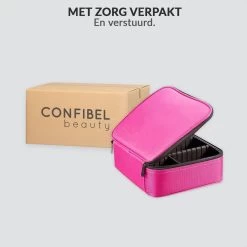 Cosmetica Koffer - Make-up Koffer Met Verstelbare Vakken - Visagie En Nagelstyliste Beauty Koffer - 26x23x9CM - Roze -Beauty Verkoop 1200x1200 571