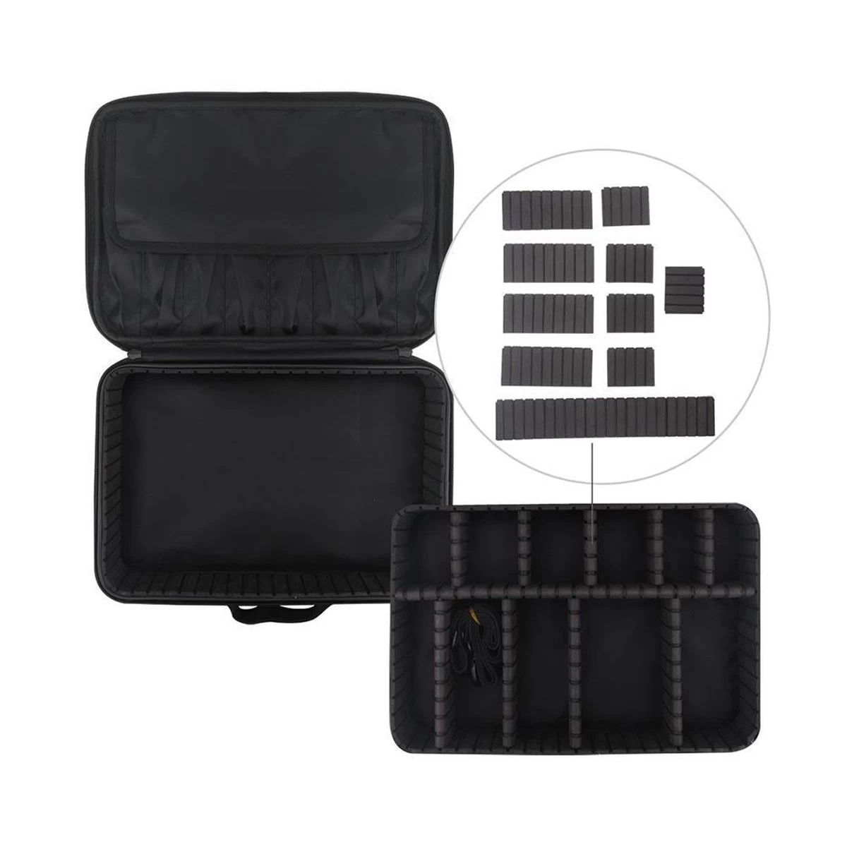 Cosmetica Koffer - Make-up Koffer Met Verstelbare Vakken - Visagie En Nagelstyliste Beauty Koffer - 40x30x14CM 14 Cosmetica Koffer - Make-up Koffer Met Verstelbare Vakken - Visagie En Nagelstyliste Beauty Koffer - 40x30x14CM - Afbeelding 12