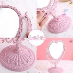 Merkloos Makeup Spiegel - Dubbelzijdig - Luxe - Draagbaar - Reis Make-up Spiegel - Roze -Beauty Verkoop 1200x1200 640