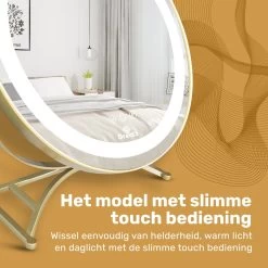Great's® Make Up Spiegel Met LED Verlichting - ⌀ 40cm - Visagie Spiegel Rond - Extra Close Up Spiegeltje 10x - Goud -Beauty Verkoop 1200x1200 646