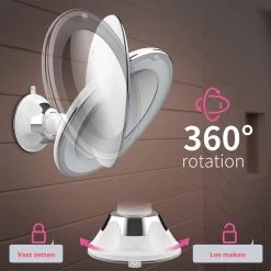 Vergroot Make Up En Scheer Spiegel Met LED Verlichting - 10x Vegroting En Natuurlijk Licht Voor Cosmetica/Scheren/Epileren - 360° Graden Verstelbare Zuignap En Wandbevestiging - Badkamer/Douche/Slaapkamer - Rond – Wit -Beauty Verkoop 1200x1200 661
