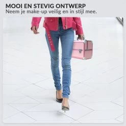 Confibel Cosmetica Koffer - Make Up Koffer Uitklapbaar - 5 Opbergbakken Make-up Koffer - Beautycase/Visagiekoffer /Cosmeticakoffer /Beautycase/ Nagelstylistekoffer - Roze -Beauty Verkoop 1200x1200 725