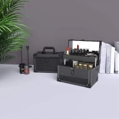 Make Up Koffer- Make Up Organizer- Beautycase -zwart -Make-upkoffer- Multifunctionele Koffer- Make-upkoffer- Sieradenkoffer- Kapperskoffer- Afneembare Schouderriem- Klassieke Zwarte Beautycase -Beauty Verkoop 1200x1200 781