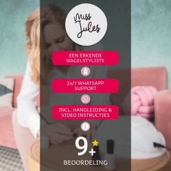 Miss Jules - Complete Gellak Starterspakket - Kleur Nude Roze Glitter - Glanzend & Dekkend Resultaat - Inclusief UV/LED Lamp & Instructievideo (NL) -Beauty Verkoop 1200x1200 793