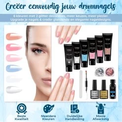 Luneya Polygel Kit - Sunrise Edition - 6 Kleuren - Polygel Nagels Starterspakket - Tasje - Incl. UV LED Lamp -Beauty Verkoop 1200x1200 888