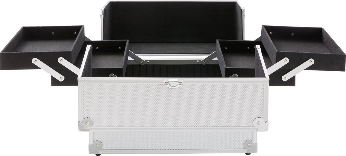 AREBOS Cosmetica Koffer - Beauty Case - Cosmetica Trolley - 15 L - Zilber 10 AREBOS Cosmetica Koffer - Beauty Case - Cosmetica Trolley - 15 L - Zilber - Afbeelding 8