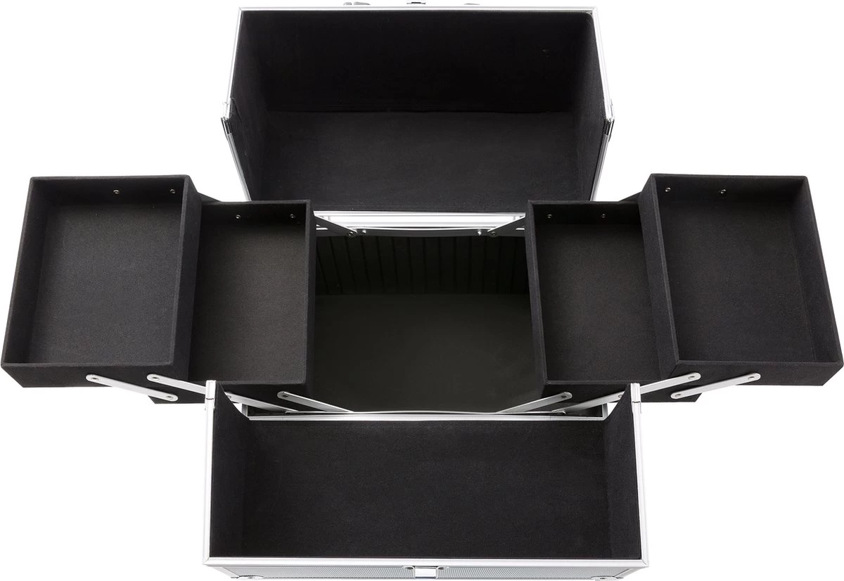 AREBOS Cosmetica Koffer - Beauty Case - Cosmetica Trolley - 15 L - Zilber 11 AREBOS Cosmetica Koffer - Beauty Case - Cosmetica Trolley - 15 L - Zilber - Afbeelding 9