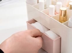 IBright Make-Up Organizer Met Lade - Cosmetica Opbergdoos - Bureau Organizer - Roze -Beauty Verkoop 1200x880 2