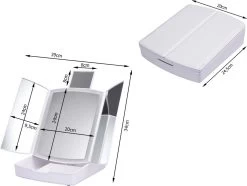 Merkloos Make-up Organizer Met Spiegel En LED Van METU-Online - Make Up Opberger - Make Up Spiegel Met Led Lamp - Makeup Opbergdoos - Make-up Spiegel Wit - Make Up Spiegel Met Verlichting En Usb - Make Up Koffer - Make Up Tafel - Make Up Organizer -Beauty Verkoop 1200x903