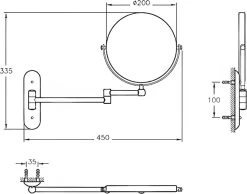 Vitra Make Up Spiegel - 2X Vergroting - Wandspiegel Rond - Scheerspiegel Wandmodel - Badkamer - Roestvrij - Chroom - Draadloos -Beauty Verkoop 1200x943