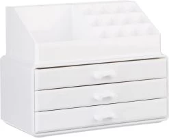 Relaxdays Make-up Organizer Klein - Stapelbaar - Sieradendoosje - Cosmetica - Opbergbox - Wit -Beauty Verkoop 1200x981 6