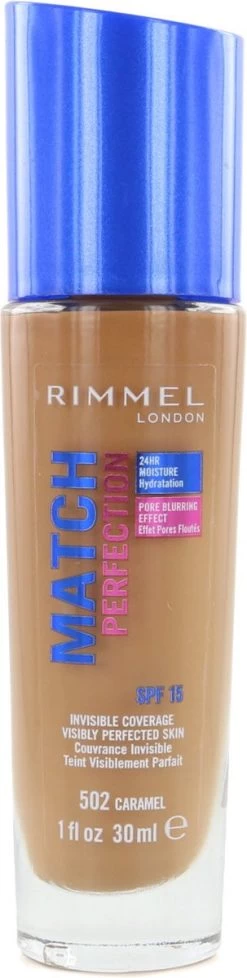 Rimmel London Match Perfection Foundation 502 Caramel -Beauty Verkoop 303x1200 2
