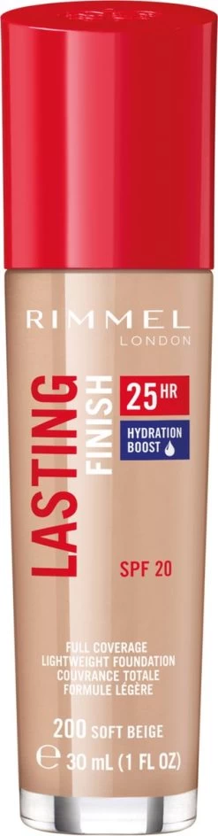 Rimmel London Lasting Finish Foundation - 200 Soft Beige -Beauty Verkoop 314x1200