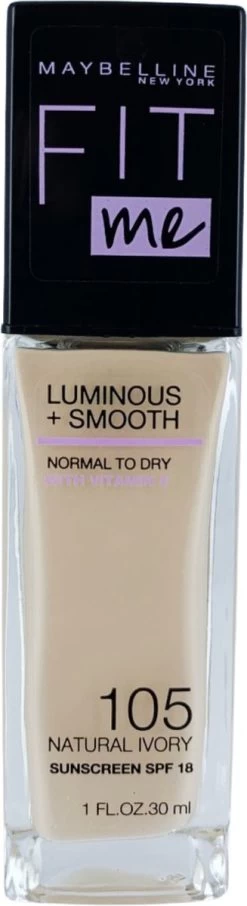 Maybelline - Fit Me Luminous & Smooth Foundation - Natural Ivory 105 14 Maybelline - Fit Me Luminous & Smooth Foundation - Natural Ivory 105 -Beauty Verkoop 327x1200 1